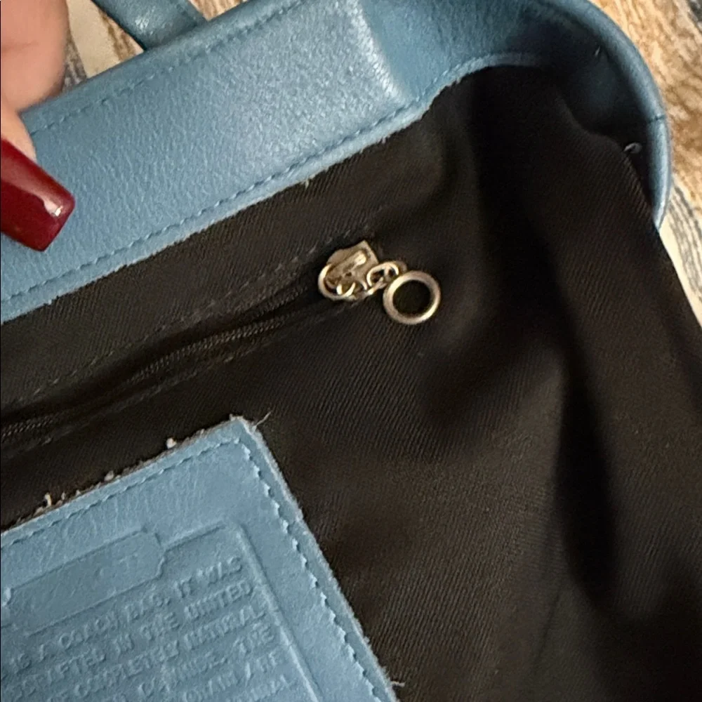 Coach ORIGINAL 1996 vintage lunch tote tan gloved leather PERIWINKLE - Picture 14 of 16